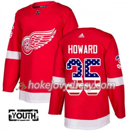 Dětské Hokejový Dres Detroit Red Wings Jimmy Howard 35 2017-2018 USA Flag Fashion Černá Adidas Authentic